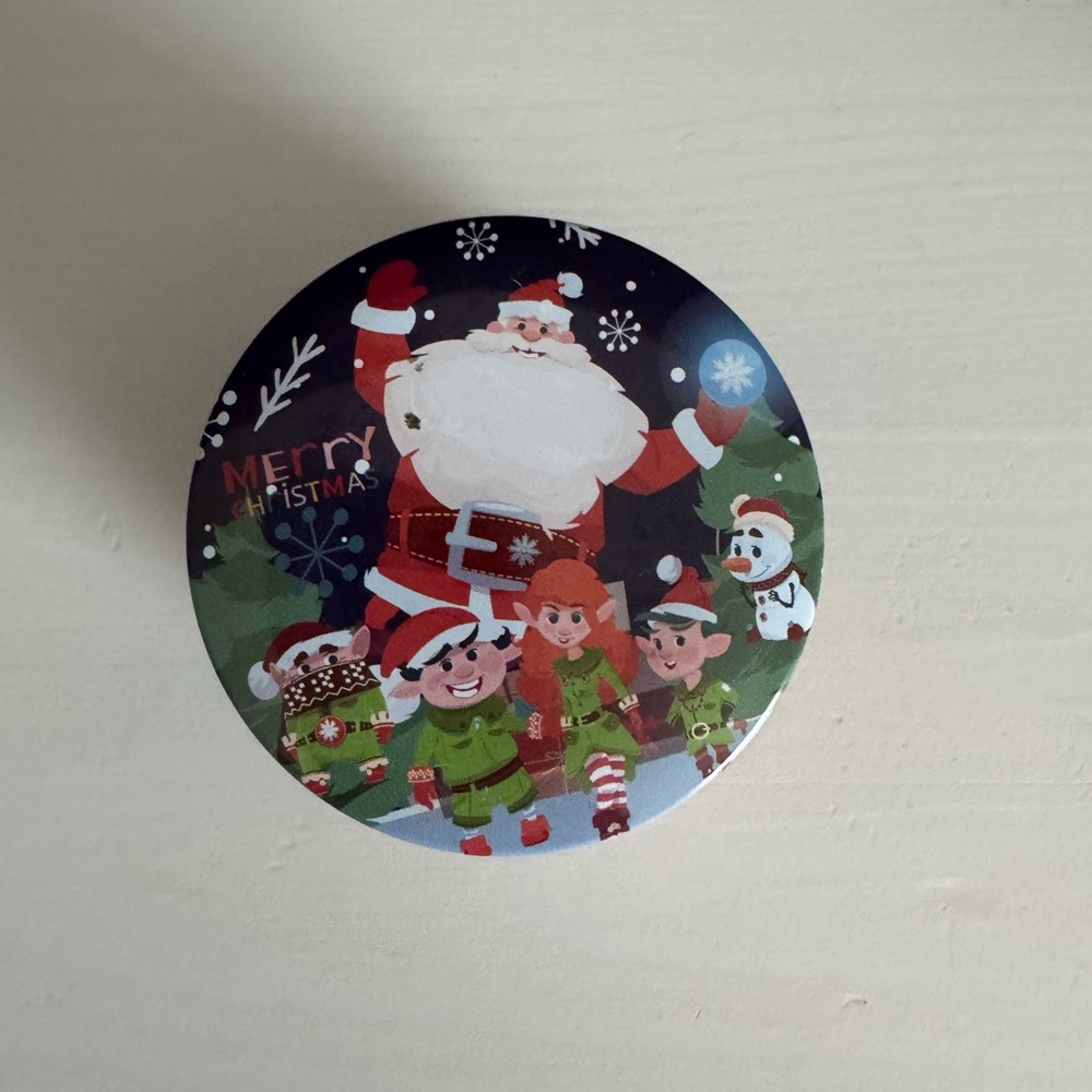 New Christmas Santa and Elves Peppermint Candle